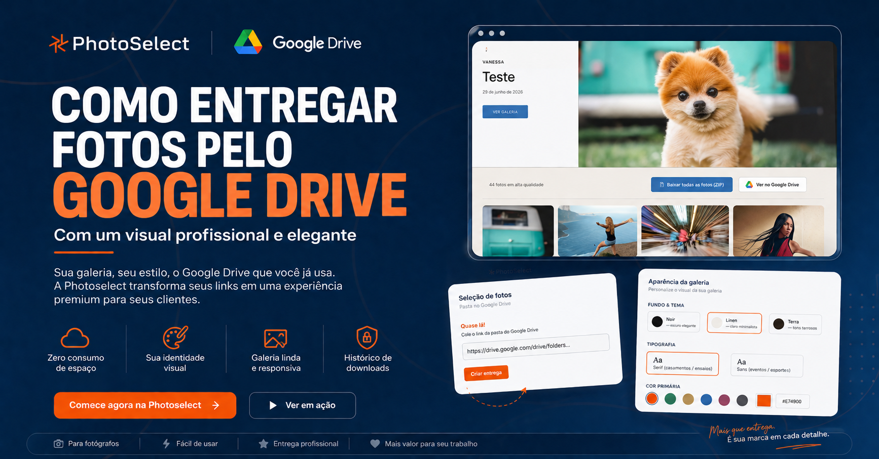 Como Entregar Fotos pelo Google Drive com um Visual Profissional e Elegante